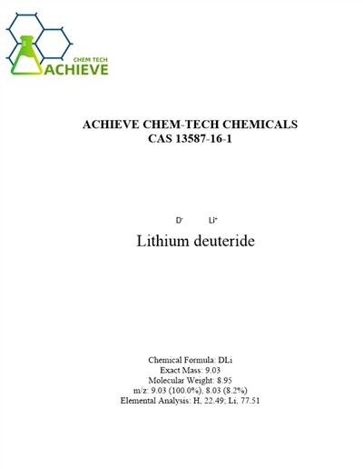 Lithium Deuteride CAS 13587-16-1